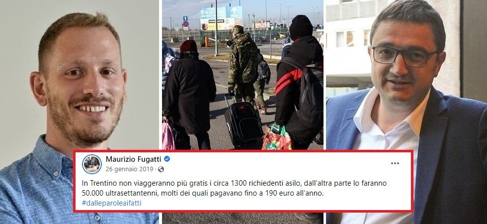 Trasporti gratis per i profughi ma nel 2019 Fugatti li aveva tolti ai richiedenti asilo